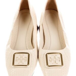 Tory Burch Cream Flats with Gold Accent